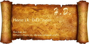 Henrik Dénes névjegykártya
